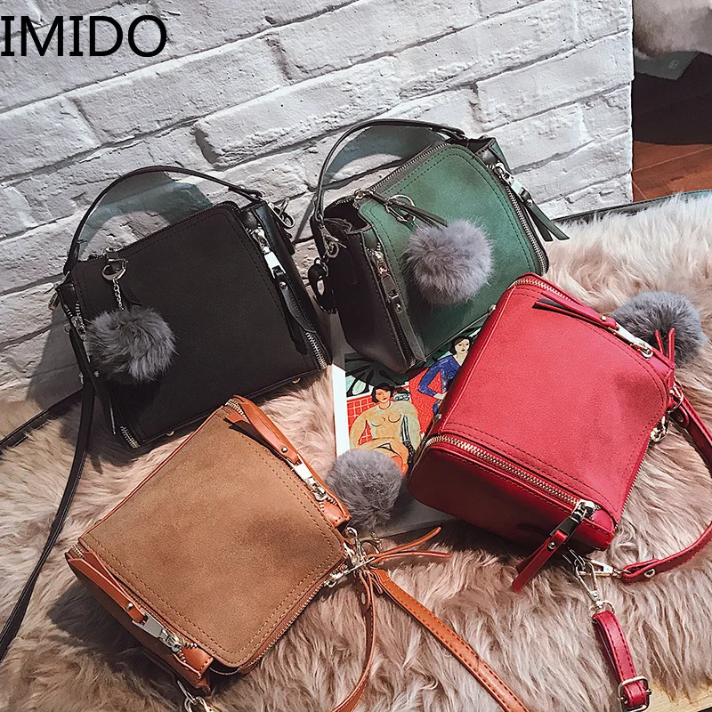 IMIDO Новая роскошная кожаная женская сумка, Женский кошелек на молнии, модная новинка, женская сумка-мессенджер, женская кожаная Замшевая сумка, основная
