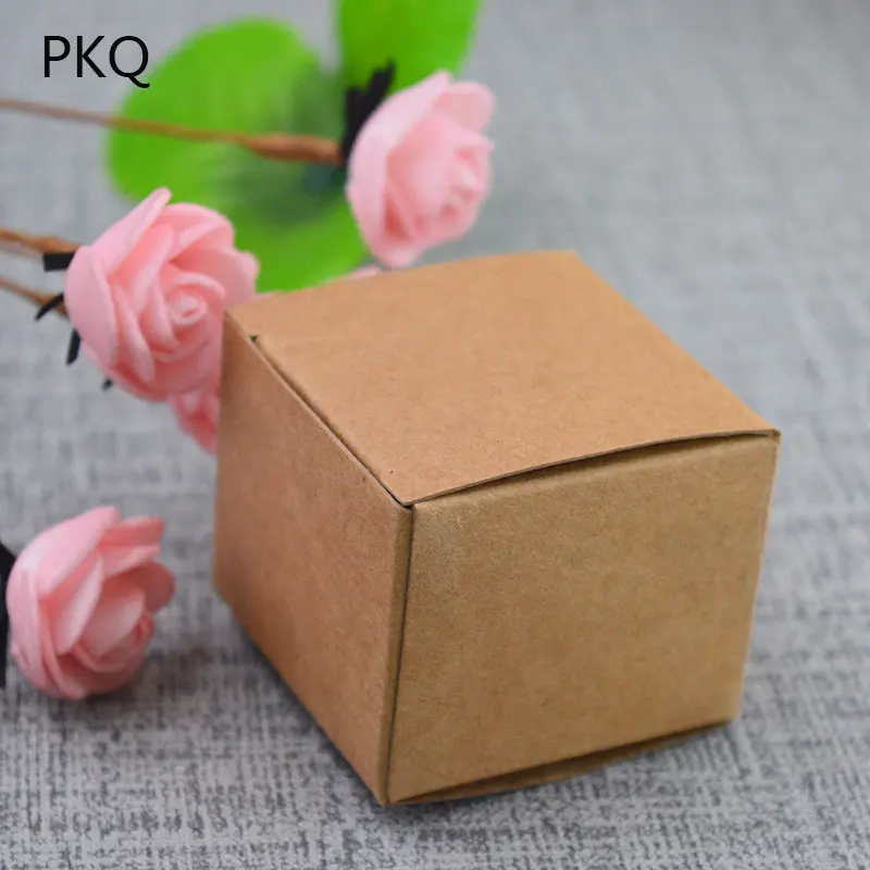 8*8*8 см коробка конфет из крафт бумаги квадратной формы подарочная для свадьбы