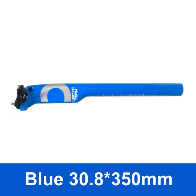 Blue 30.8x350mm Ullicyc супер сильная стойка сидения для горного велосипеда MTB/Запчасти дорожных велосипедов полный углеродного волокна+ сплав крышка Подседельный штырь 27,2/30,8/31,6*350/400 - Цвет: Blue 30.8x350mm