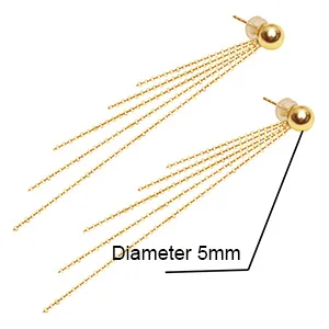 5mm Классический минималистский мяч 18K Золото бисера серьги-гвоздики с кисточкой для женщин и девочек Диаметр 3 4 5 мм опционально реальные Au 750 сережки-гвоздики - Цвет камня: 5mm