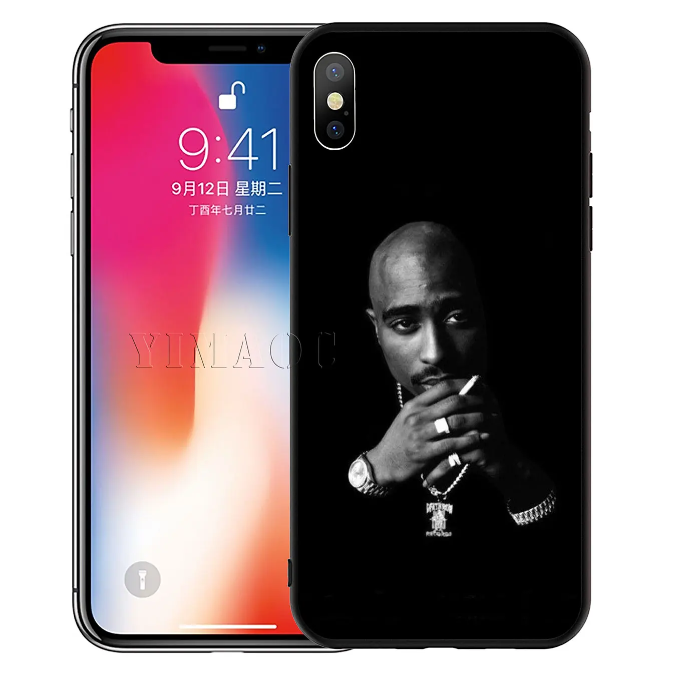 Мягкий силиконовый чехол YIMAOC 2pac tupac Crown 2 pac для iPhone XR X XS Max 6 6S 7 8 Plus 5 SE черный из