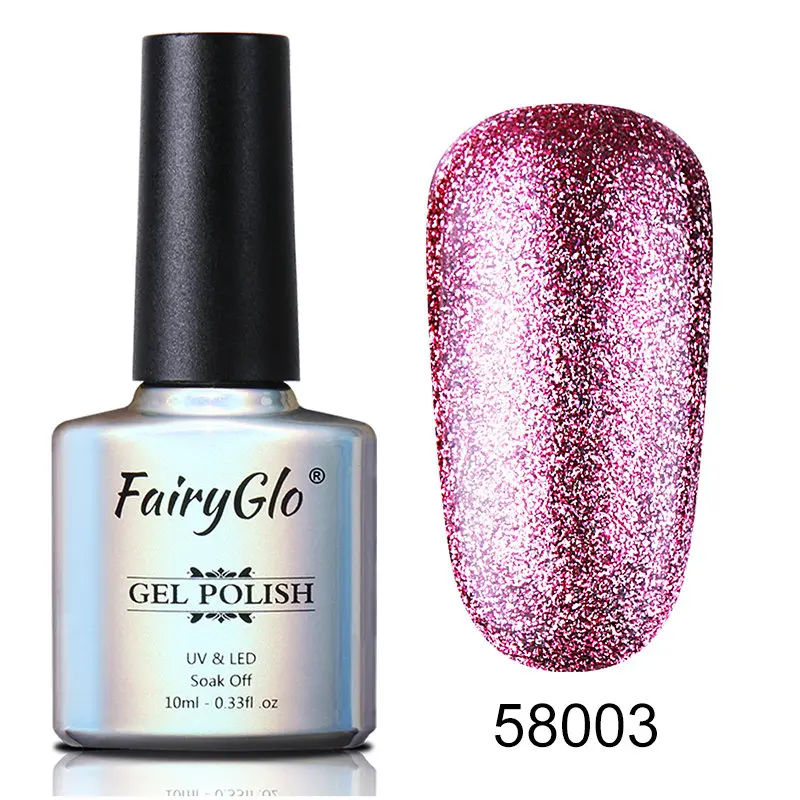 58003 Fairyglo для ногтей гель 10 мл Bling УФ-светодиодный светильник гель лак для ногтей наконец Краски покрытие для ногтей, полустойкое к Гибридный гель Лаки платины Lucky лаковый клей - Цвет: 58003