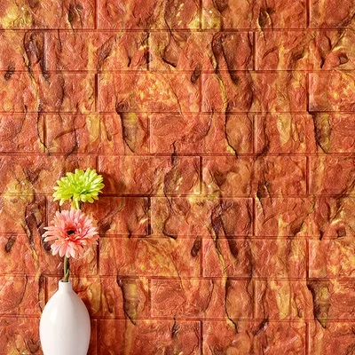 Гостиная, кухня, Настенный декор, 3D стеновые панели, спальня, ретро кирпичное покрытие стен, домашний декор, самоклеющиеся 3D кирпичные обои - Цвет: Orange Red
