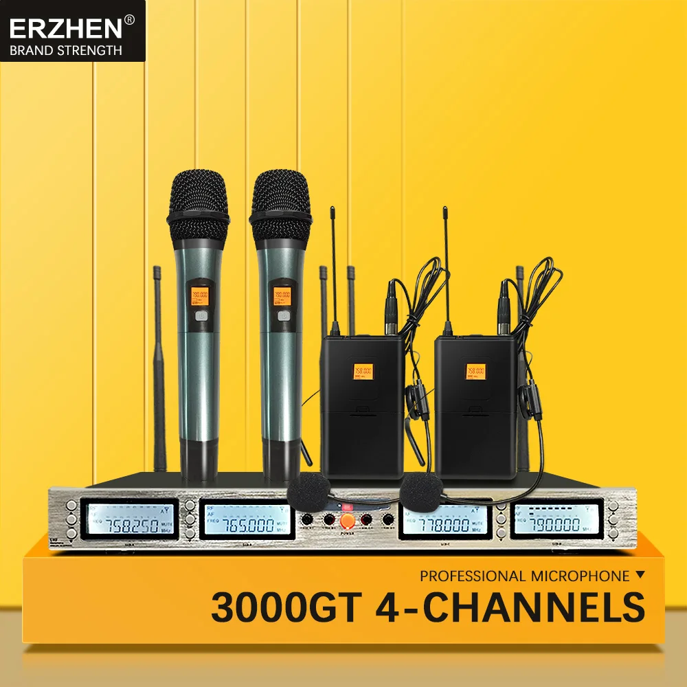 2 handeld и отворотом беспроводные микрофонные системы для KTV party Speaker Stage Performance studio