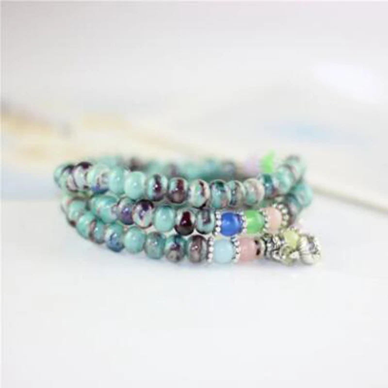 Ручной работы DIY ретро керамический браслет из бисера этнический три круга