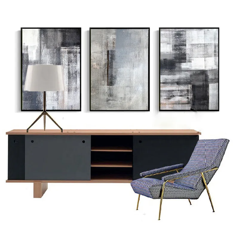 Скандинавская Картина на холсте Wall Art Home Decor Абстрактная живопись черно белый