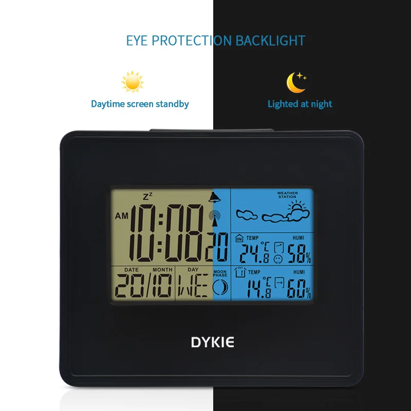 Новый DYKIE RF RCC Беспроводная метеостанция цифровой Погодный протектор