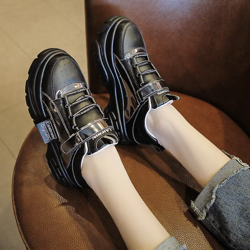 INS/2019 модные высокие кроссовки на танкетке обувь для девушек и женщин визуально