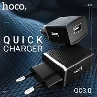 hoco wall charger usb a port eu plug quick charging adapter wall outlet for iphone samsung xiaomi ipad support for qc 3 0