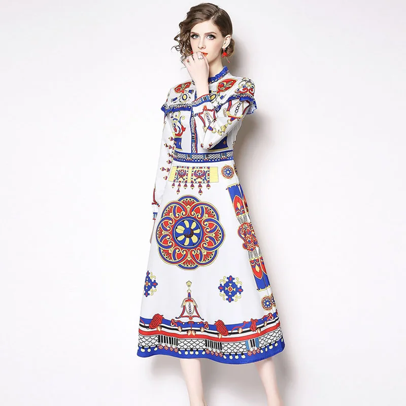 ВЗЛЕТНО посадочной полосы платье 2019 Высокое качество Женская мода с длинным