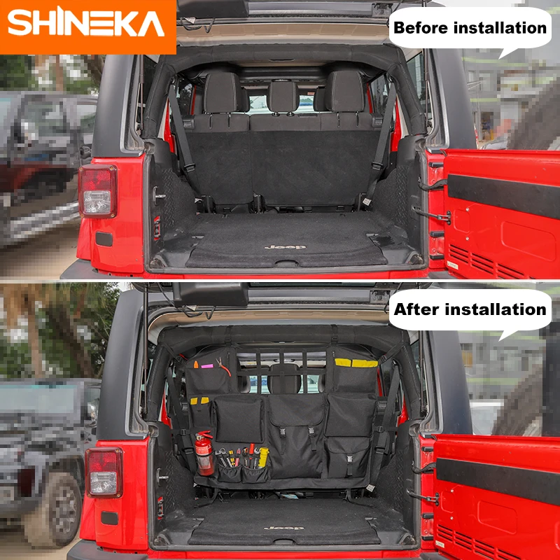 SHINEKA укладка для Jeep Wrangler JK JL 2007- сумка для хранения на спинку сиденья для Jeep Wrangler аксессуары JK JL 2010
