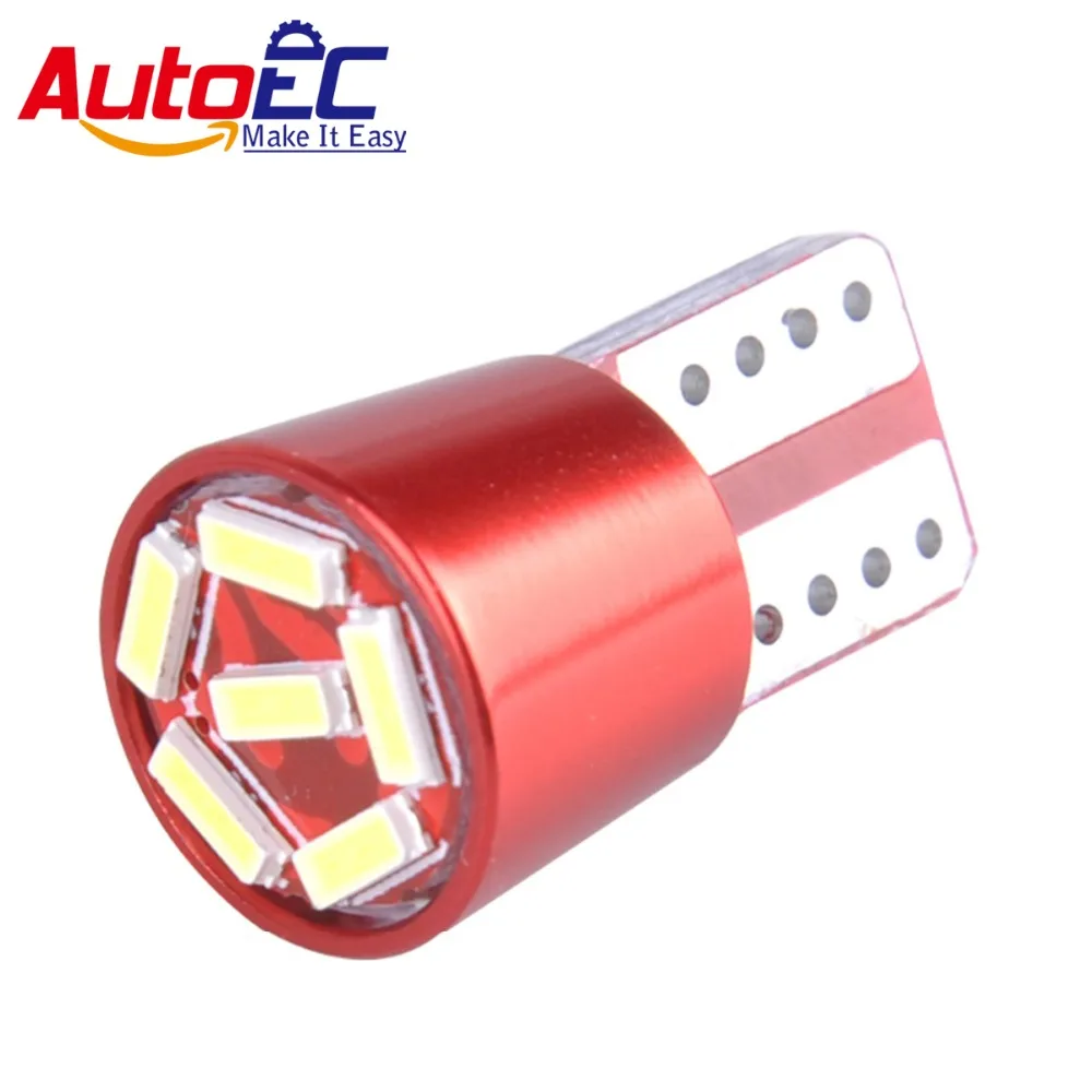 

AutoEC 4 шт. LED T10 3014 светодиодный SMD w5w 194 168 Canbus без ошибок, чистый белый клин, фонарь с боковой лампой DC 12V # LB146