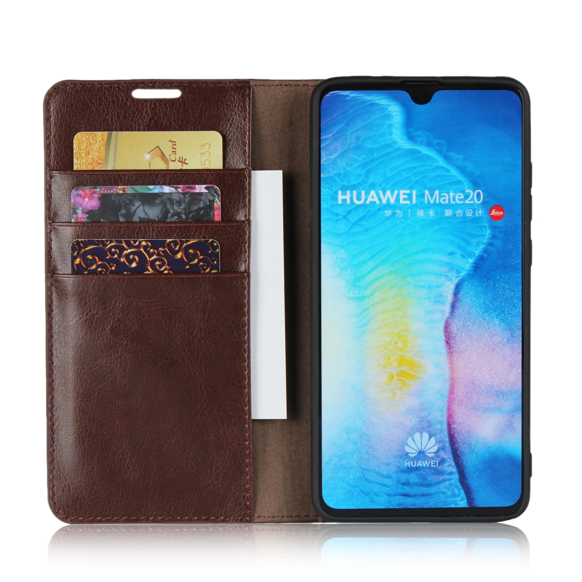 Люксовый Ультратонкий чехол-книжка LUCKBUY из натуральной кожи для телефона Huawei Mate 20