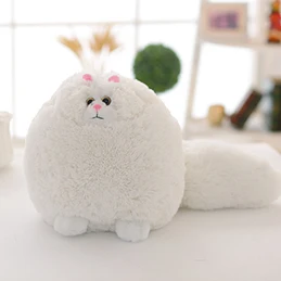 White Пухлые персидская кошка плюшевая игрушка мягкие однотонные Цвет чистый белый/розового/серого цвета, на рост милый стоя кошки Plushie дети подарок 30/50 см - Цвет: White