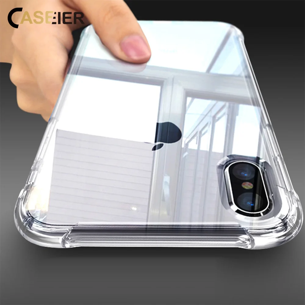 CASEIER чехол для iPhone X антидетонационных Мягкий силиконовый XS MAX XR 8 7 6 6s Plus 5S 5