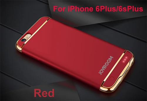 red for i6 6s plus Высококачественный портативный чехол для телефона с зарядкой батареи для iphone 7 6 6s Plus зарядное устройство чехол для iphone 6 6s 7 Чехол для резервного копирования - Цвет: red for i6 6s plus