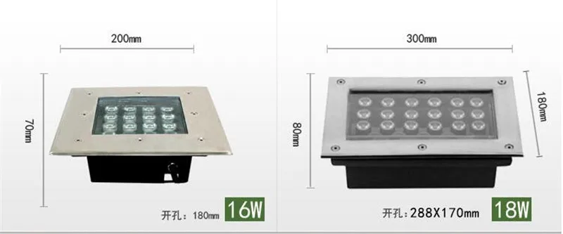 Led квадратный подземный свет патио лужайка Прожектор 18 Вт 12 В AC85-265V садовое