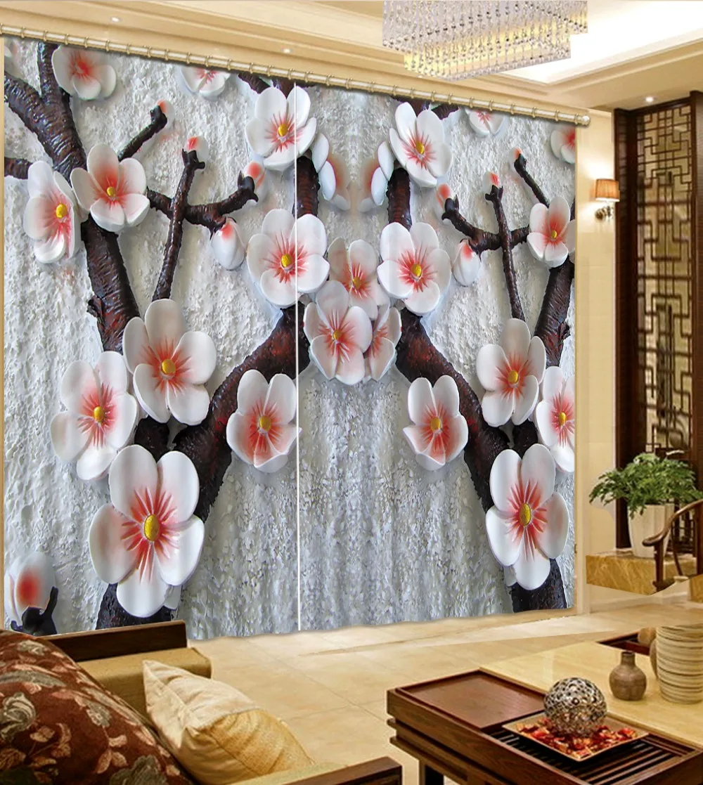 

2016 new style Luxury blackout rose for living room bedroom modern window curtains for living room curtains
