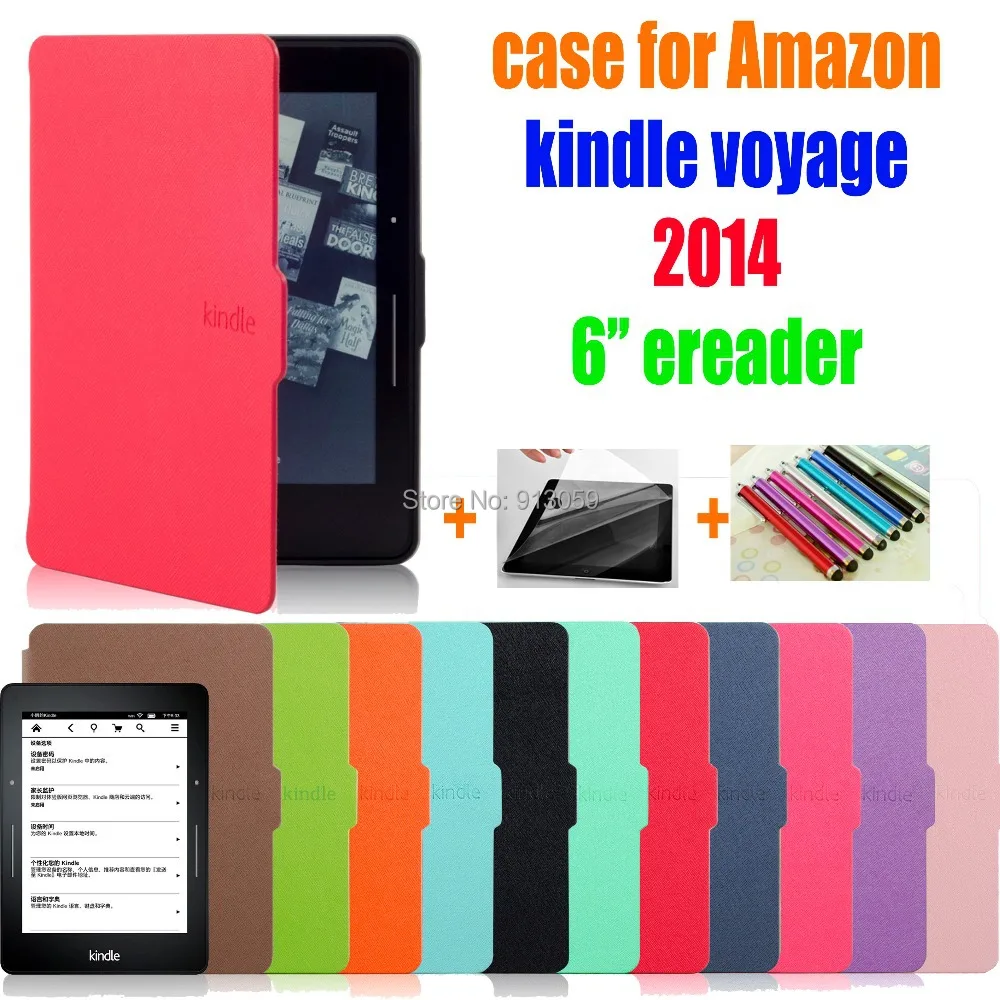 Для amazon kindle voyage 6 ''ereader 2014 защитный чехол умный + протектор экрана стилус в