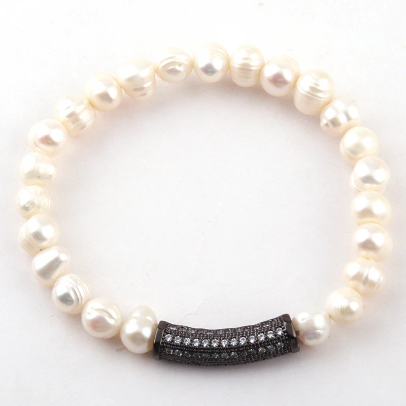 Moodpc Модный женский браслет с пресноводными искусственными жемчужинами из