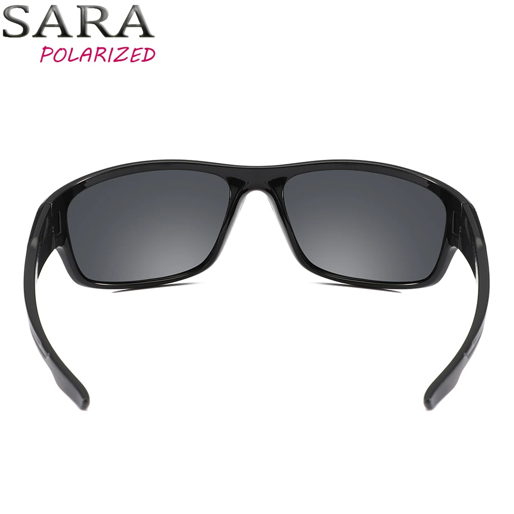 Мужские солнцезащитные очки SARA Классические поляризационные в черной оправе для