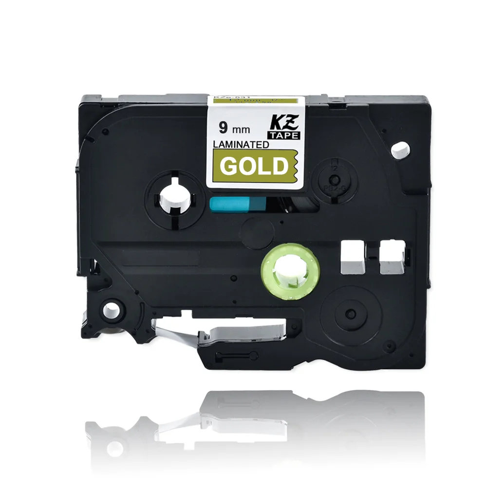 CIDY TZ221 TZ 221 TZe221 TZe 221 ламинированная клейкая tz-221 tze-221 этикетки лента P Touch черный на белом Совместимость для Brother - Цвет: white on gold