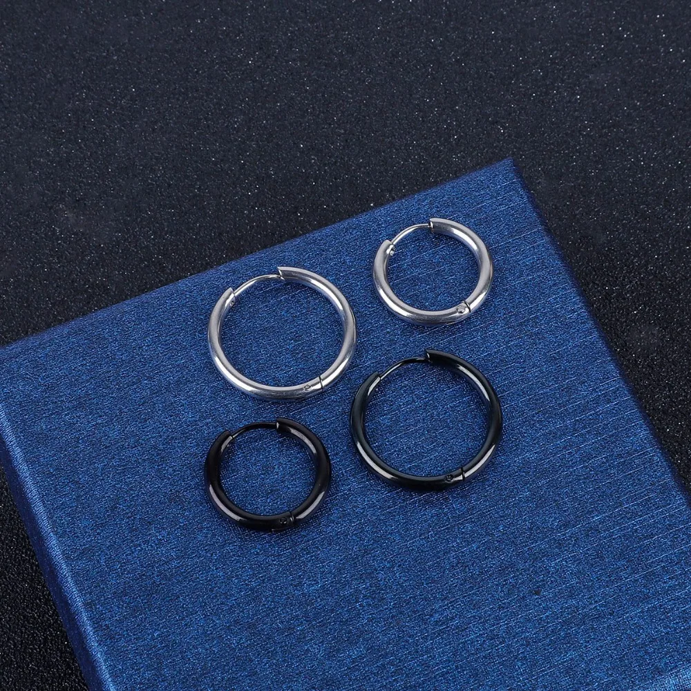 1 шт. Хооп Серьги Серебро Цвет из нержавеющей стали обруч серьги нержавеющая