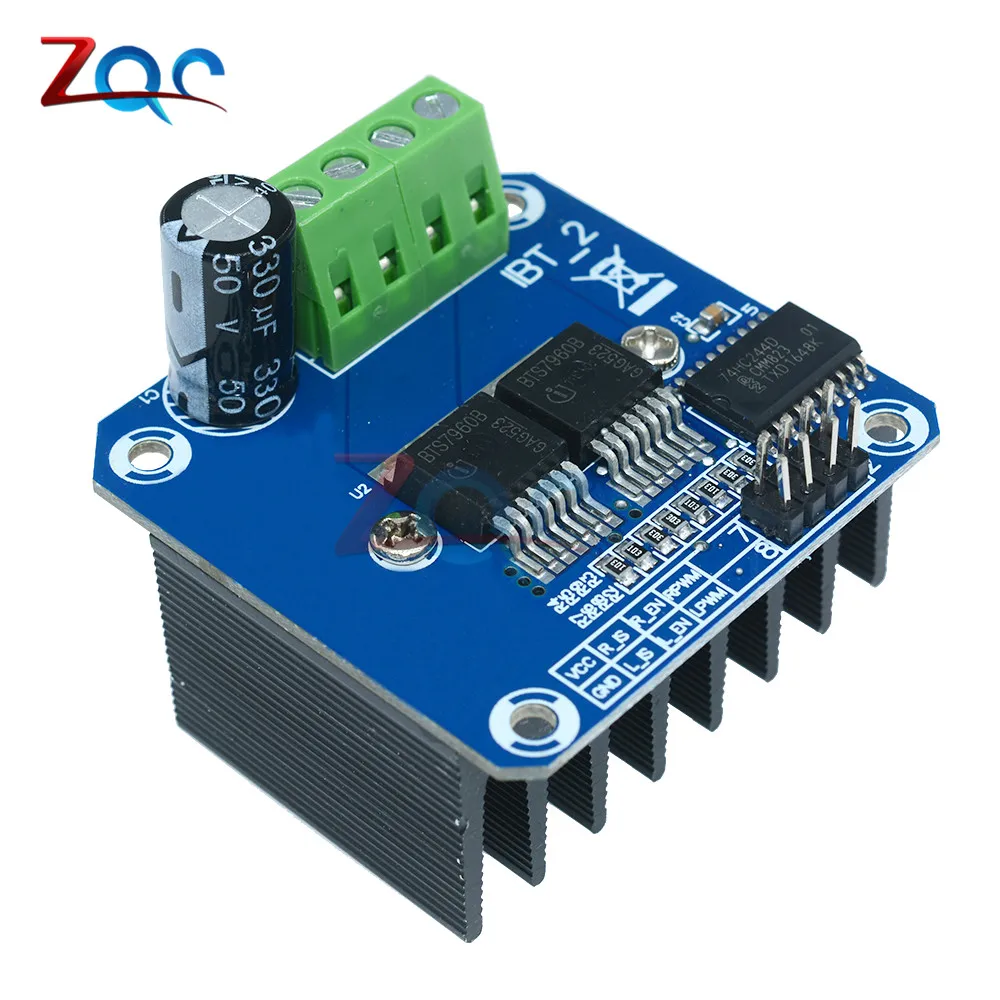 Двойной BTS7960 B BTS7960B DC 43A Драйвер шагового двигателя Модуль h-мост ШИМ модуль для Arduino умный автомобиль