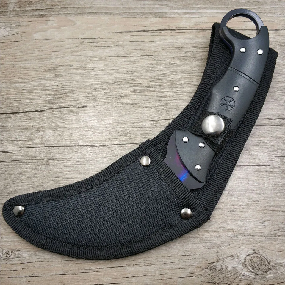 Прямая поставка 420C стальной karambit cs go тактический нож ABS Ручка счетчик удара нож-мачете охотничий нож для выживания с зажимом для ремня