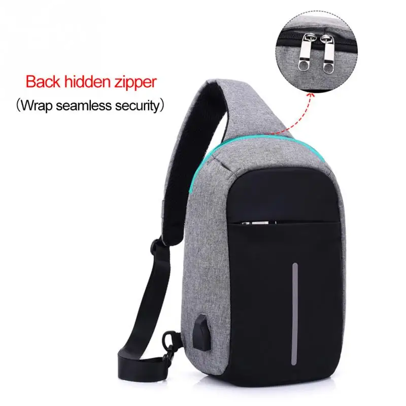The New Waterproof Anti-Theft Chest Bag Hide Zipper Briefcase Charging Messenger Bag