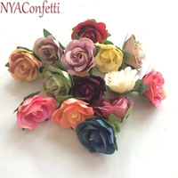 3 5cm head80pcs rose heads artificielleartificial silk mini hibiscus for bridesmaid wrist corsagegarlandscrapbooking