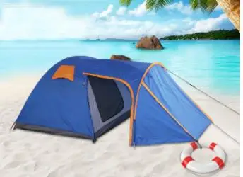 Наружная туристическая палатка для отдыха двухслойная ветрозащитная