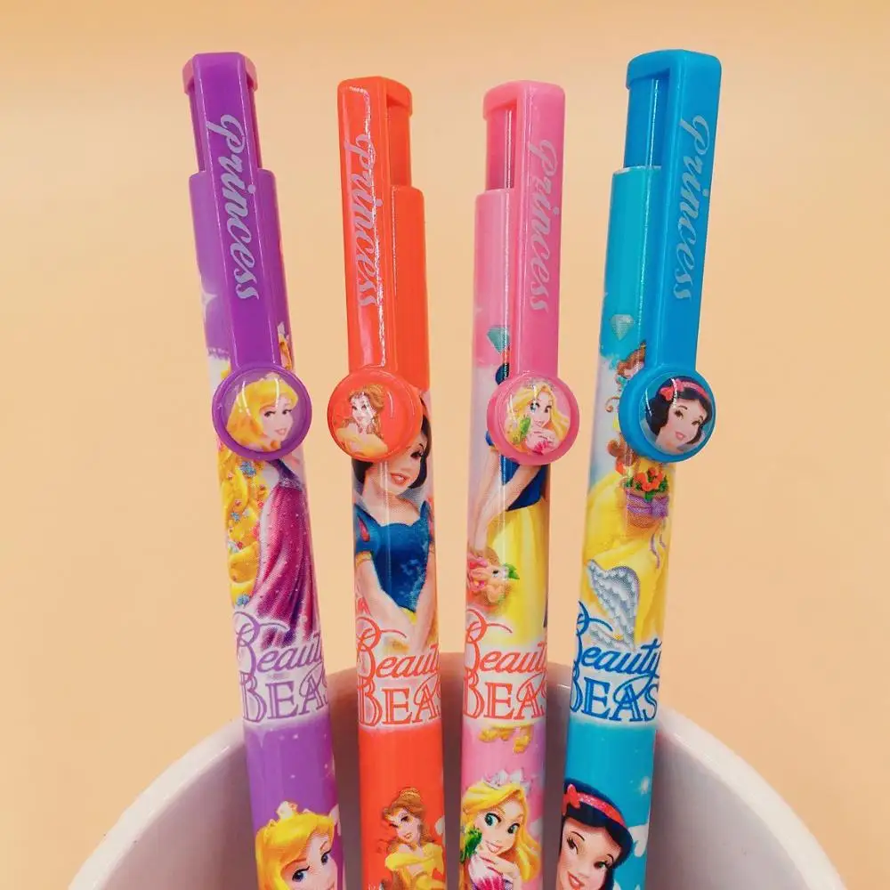 4 шт./партия шариковая ручка принцессы мультфильм животные синие чернила для