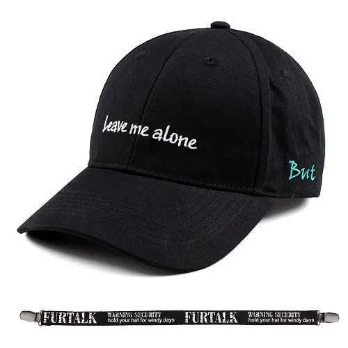 Furtalk черные шапочки для женщин и мужчин бейсболка мода марка лето snapback лодках лыжи восхождение windcap для ветреные дни - Цвет: Black 2