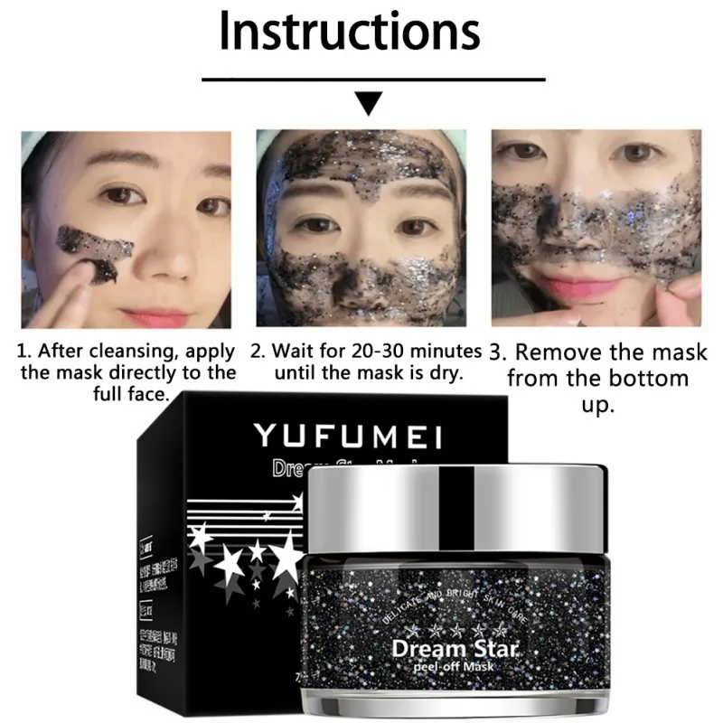 Бамбуковая угольная маска для лица удаление Глубокая чистка Очищающая пилинг от