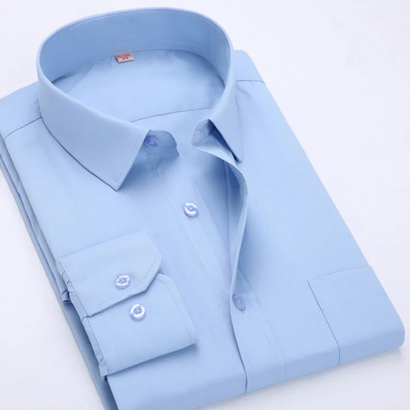 Мужские рубашки размера плюс 8XL с длинным рукавом, однотонные, 6XL, s, повседневные, для социальных мероприятий, большие размеры, мужская блуза, одежда для работы, 5XL, 6XL, 7XL, дешевые QiSha BS12xx - Цвет: BS1202