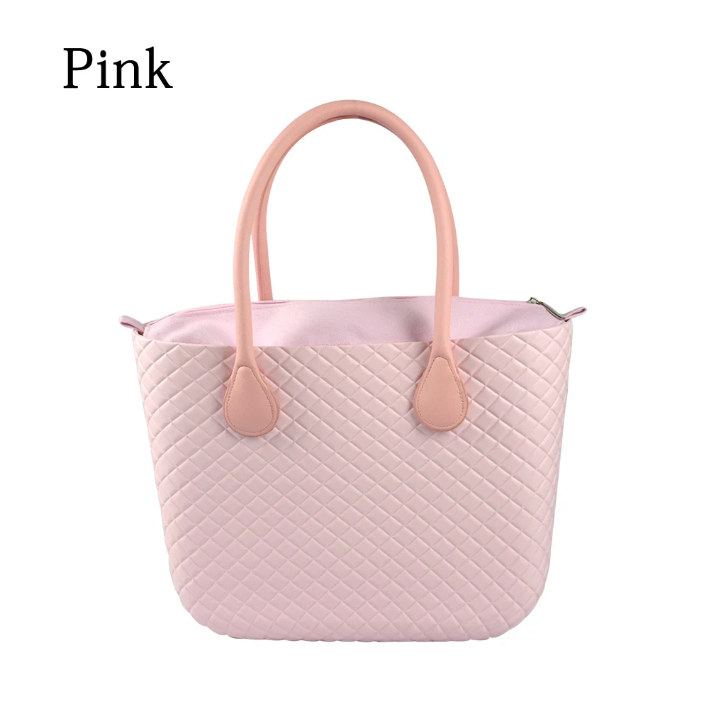pink Стиль obag Классическая большая EVA сумка с внутренним карманом красочные ручки Водонепроницаемая O сумка женская сумка DIY сумочка - Цвет: pink