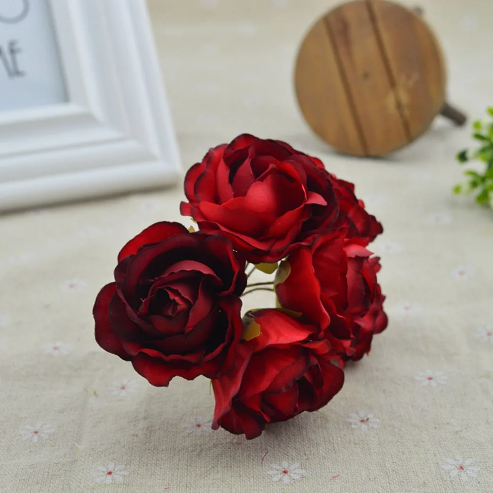 6 шт./комплект искусственные шелковые розы | Дом и сад