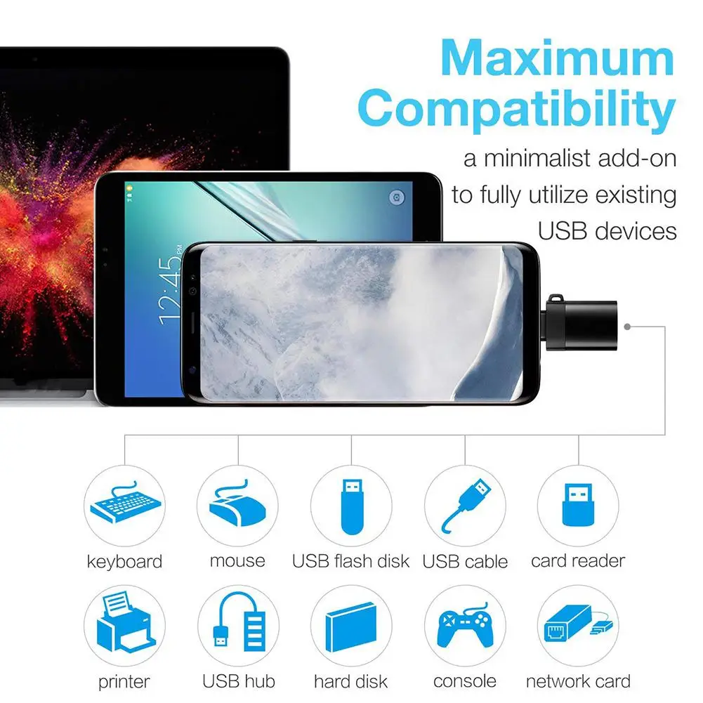 EastVita Micro USB-Type C адаптер USB 3,0 OTG конвертер из алюминиевого сплава с брелоком r19