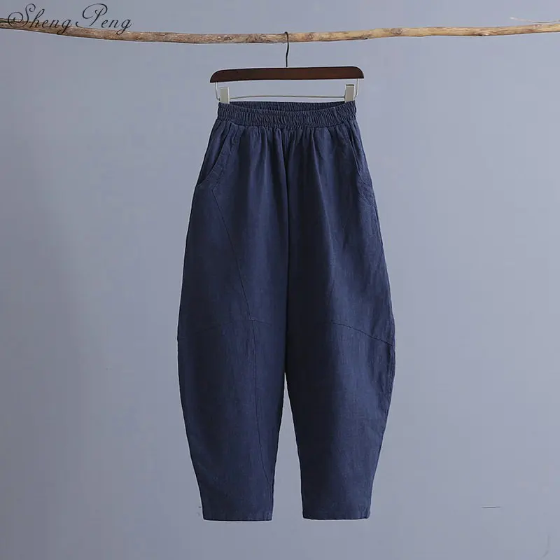 2019 летние брюки для женщин карманов однотонные свободные шаровары с эластичной