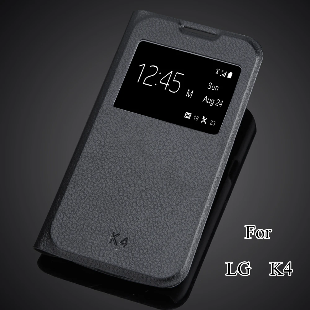 Роскошный чехол K4 с окошком для LG Lte K120e K130e K121 K 4 LGK4 5 дюйма Сверхтонкий кожаный