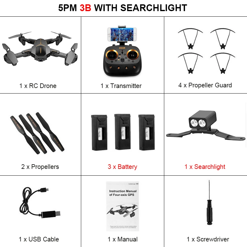 5MP 3B with light VISUO XS812 gps 5G WiFi FPV 5MP HD камера режим удержания высоты складной Радиоуправляемый Дрон Квадрокоптер RTF VS M69 M70 SG106 SG909 JDRC F11 - Цвет: 5MP 3B with light