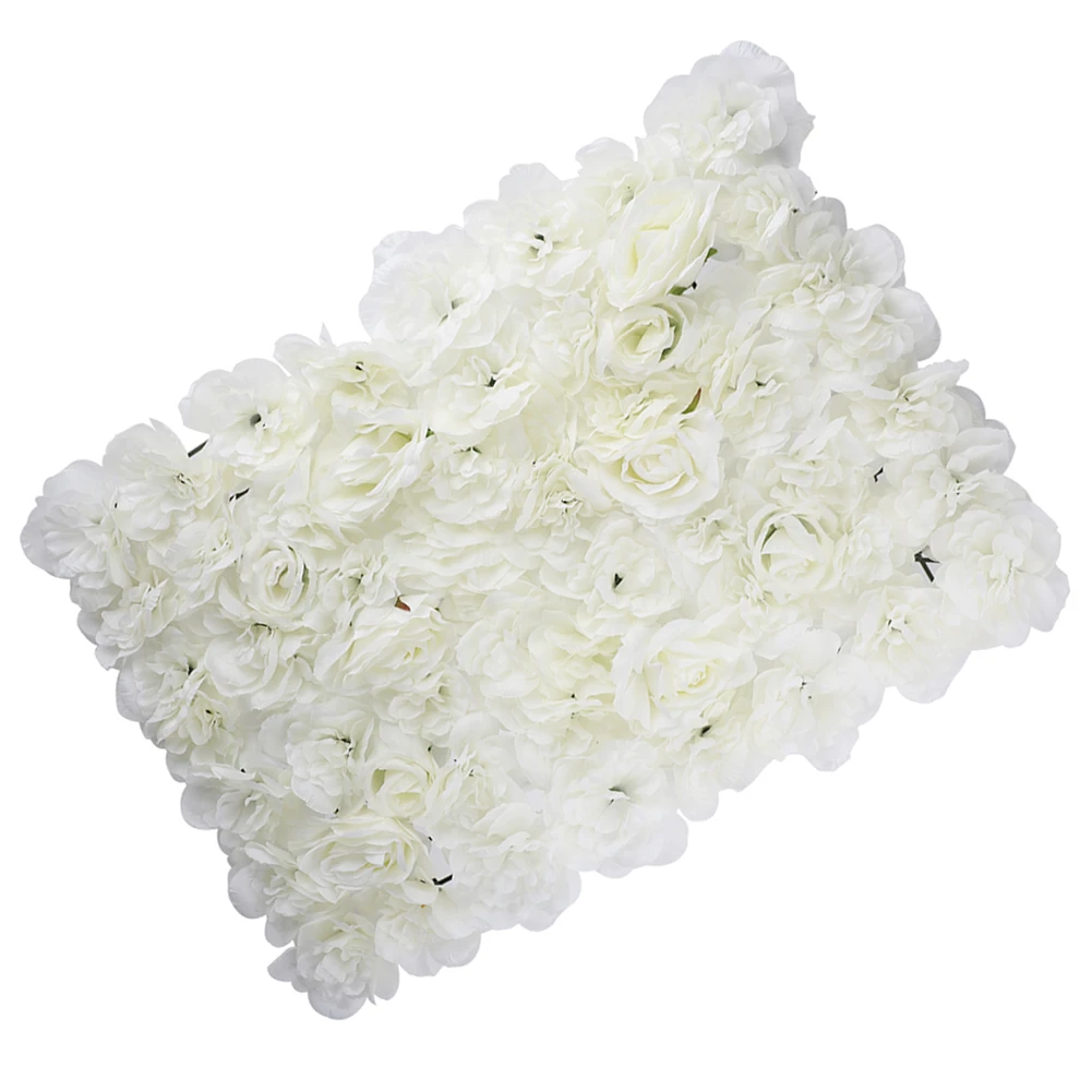 White Rose Искусственные цветы коврик шелковые розы Гибридный свадебный цветок стены искусственный розовый цветок пиона стеновые панели Свадебные украшения 40x60 см - Цвет: White Rose