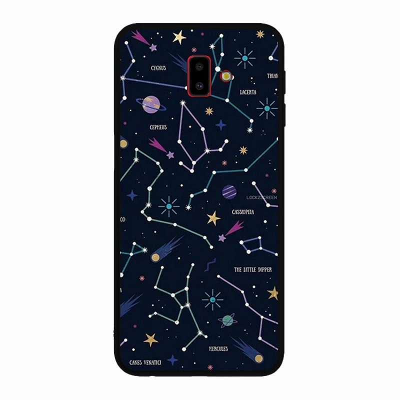 Мягкий силиконовый черный чехол для samsung Galaxy J4 J6 Plus J3 J5 J7 2017 Прочный с рисунком |