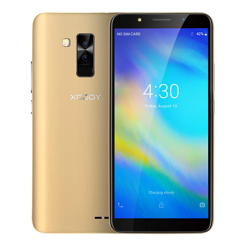 XGODY Y26 3g 6 дюймов 18:9 Смартфон Android 8,1 Oreo MTK6580M четырехъядерный 1 Гб+ 16 Гб мобильный телефон с функцией распознавания лица 2800 мАч мобильный телефон - Цвет: Золотой