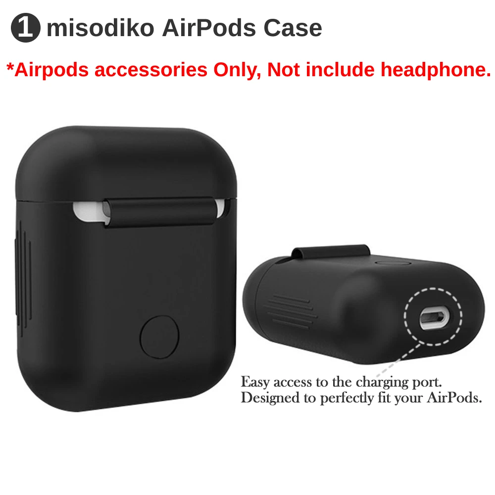 Misodiko аксессуары для комплектов airpods силиконовый чехол air pods + airpod Pounch держатель