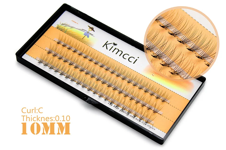 Kimcci 0.10C натуральный макияж Накладные ресницы 3D русский объем Искусственные ресницы индивидуальные норковые ресницы макияж ресницы