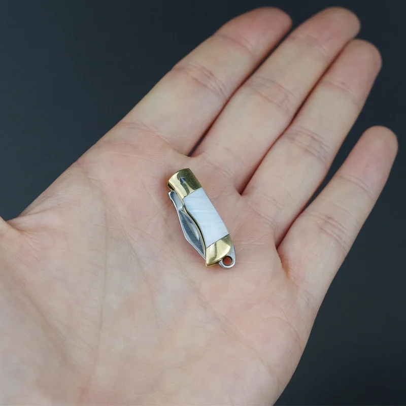 Мини складной нож из нержавеющей стали карманный кошелек брелок для выживания на