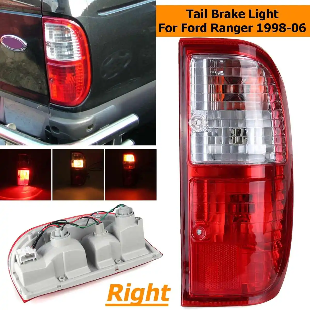 right Светодиодный задний фонарь светильник для Ford Ranger 1998 1999 2000 2001 2002 2003 2004 2005 2006 хвост светильник задний тормоз задний противотуманный фонарь аксессуары - Цвет: right