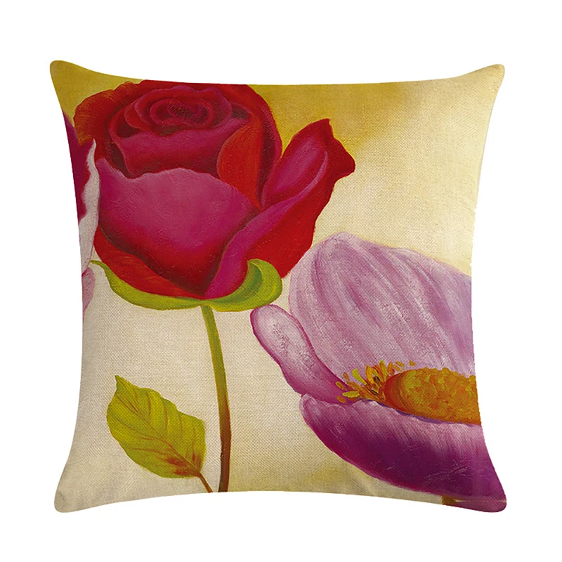 Льняная наволочка декоративные 3D подушки домашний декор цветочный узор лилия